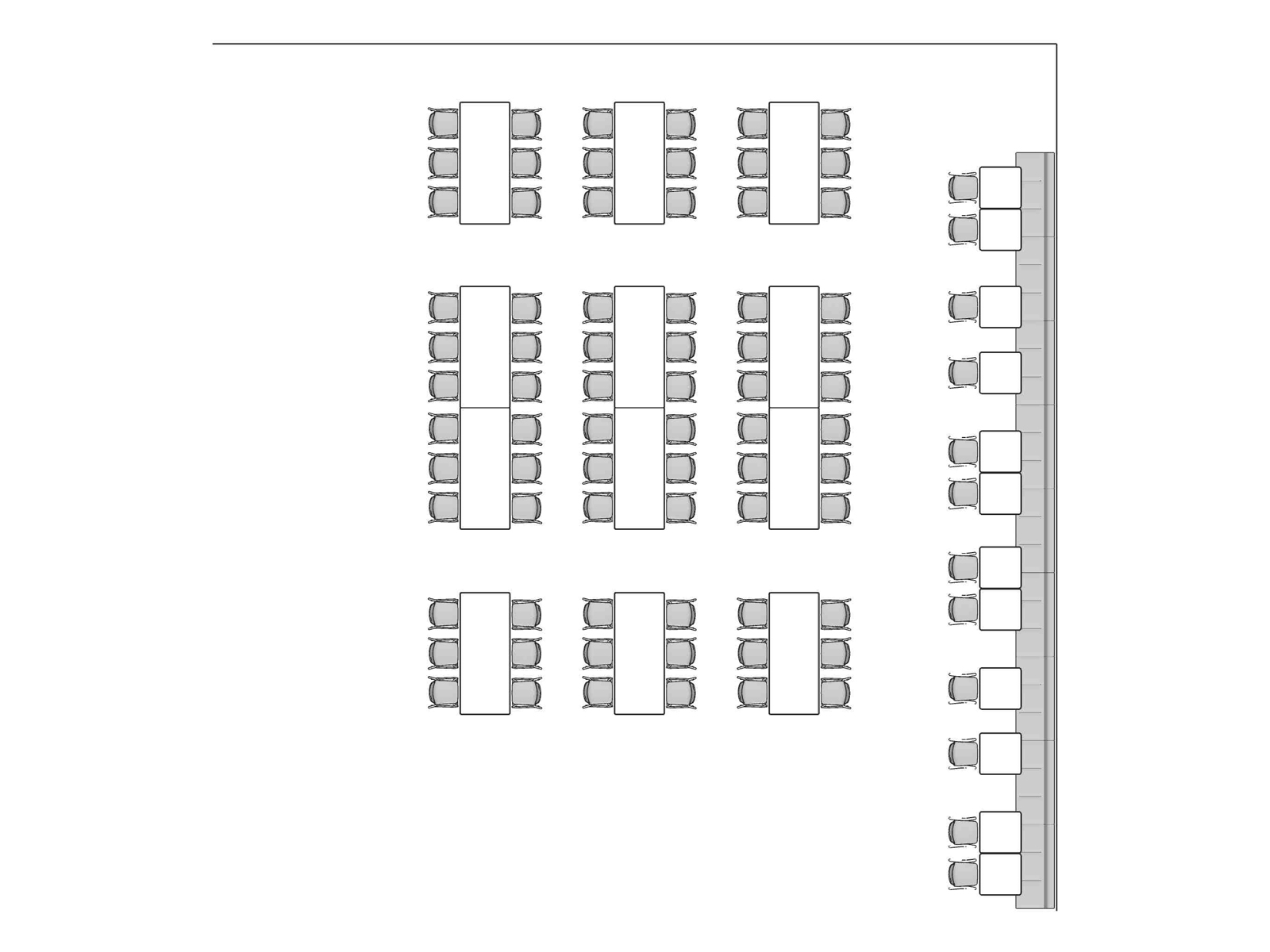 A line drawing viewed from above -  Cafe 002
