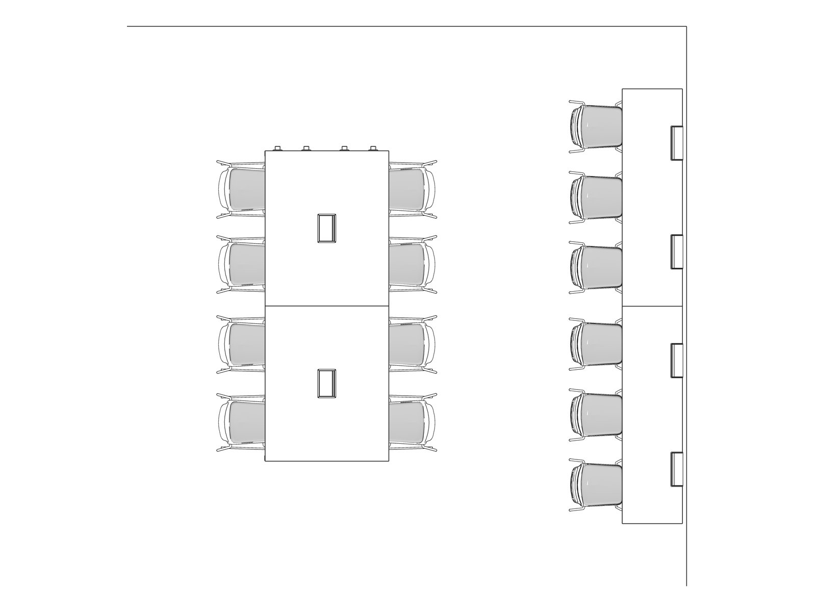 A line drawing viewed from above - Cafe 012