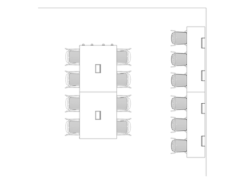A line drawing viewed from above - Cafe 012