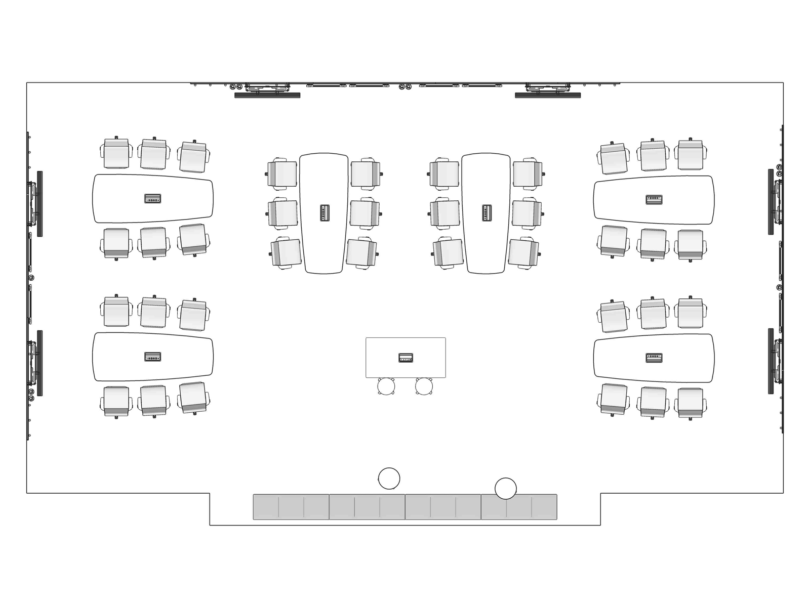 A line drawing viewed from above - Classroom 005
