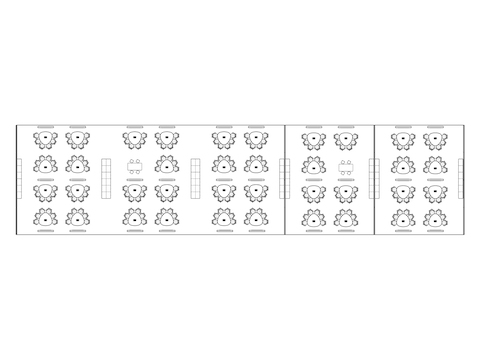 A line drawing viewed from above -  Classroom 006