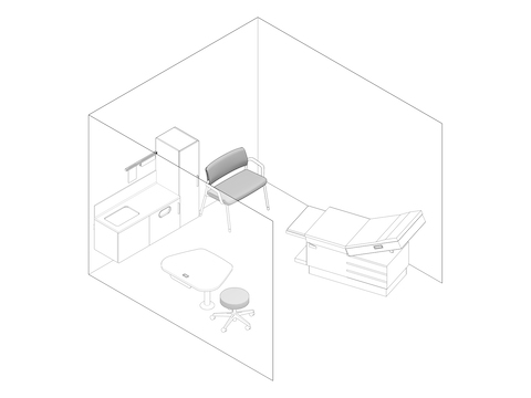A line drawing - Exam Room 017