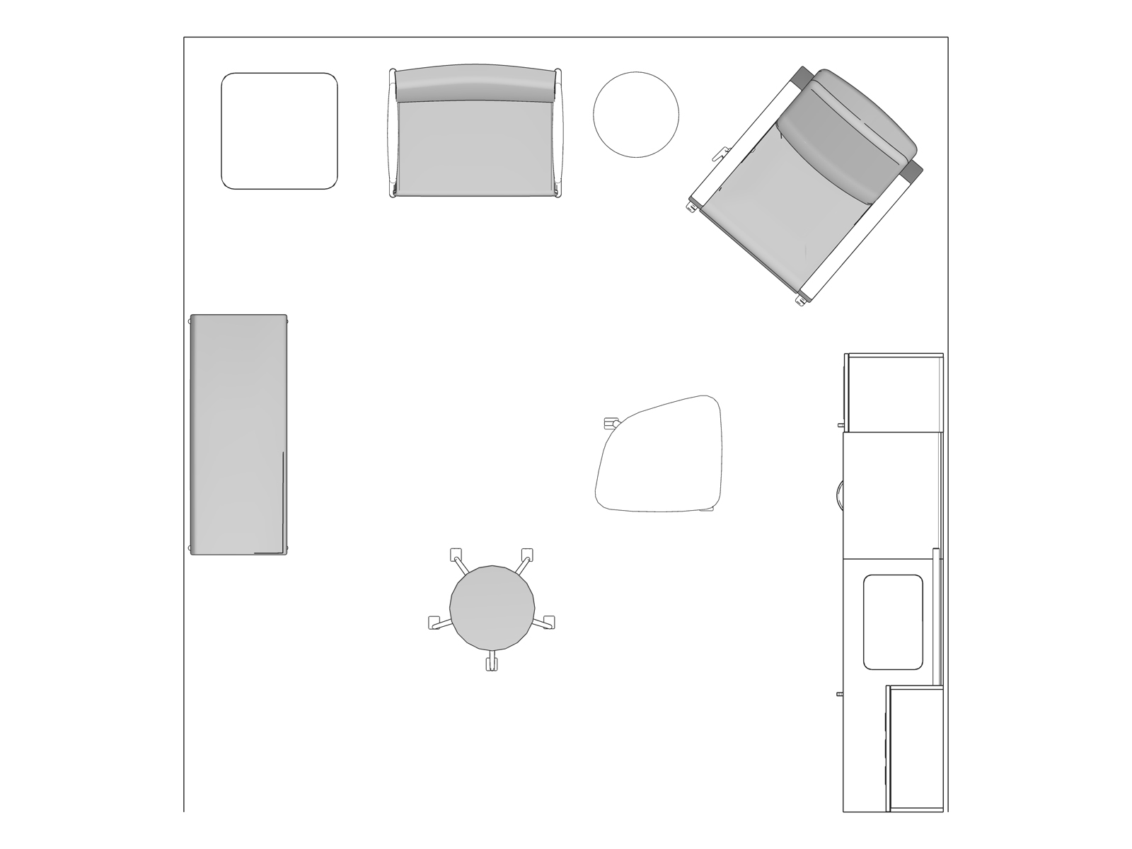 A line drawing viewed from above - Exam Room 021