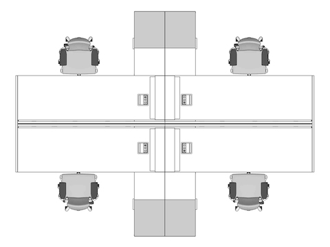 A line drawing viewed from above - Hive 098