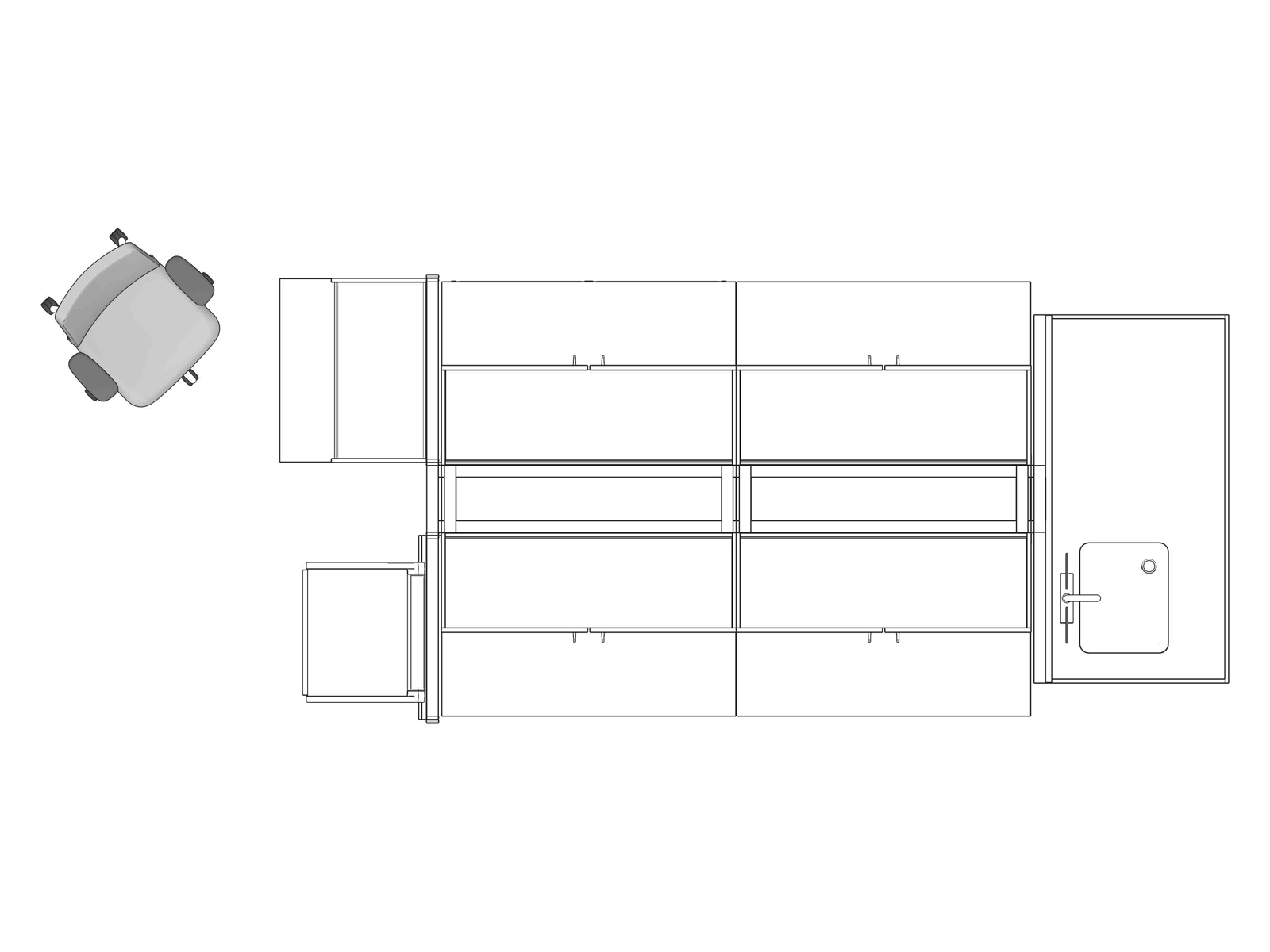 A line drawing viewed from above - Laboratory 001