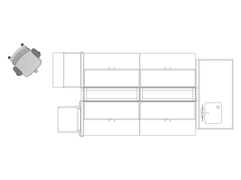 A line drawing viewed from above - Laboratory 001