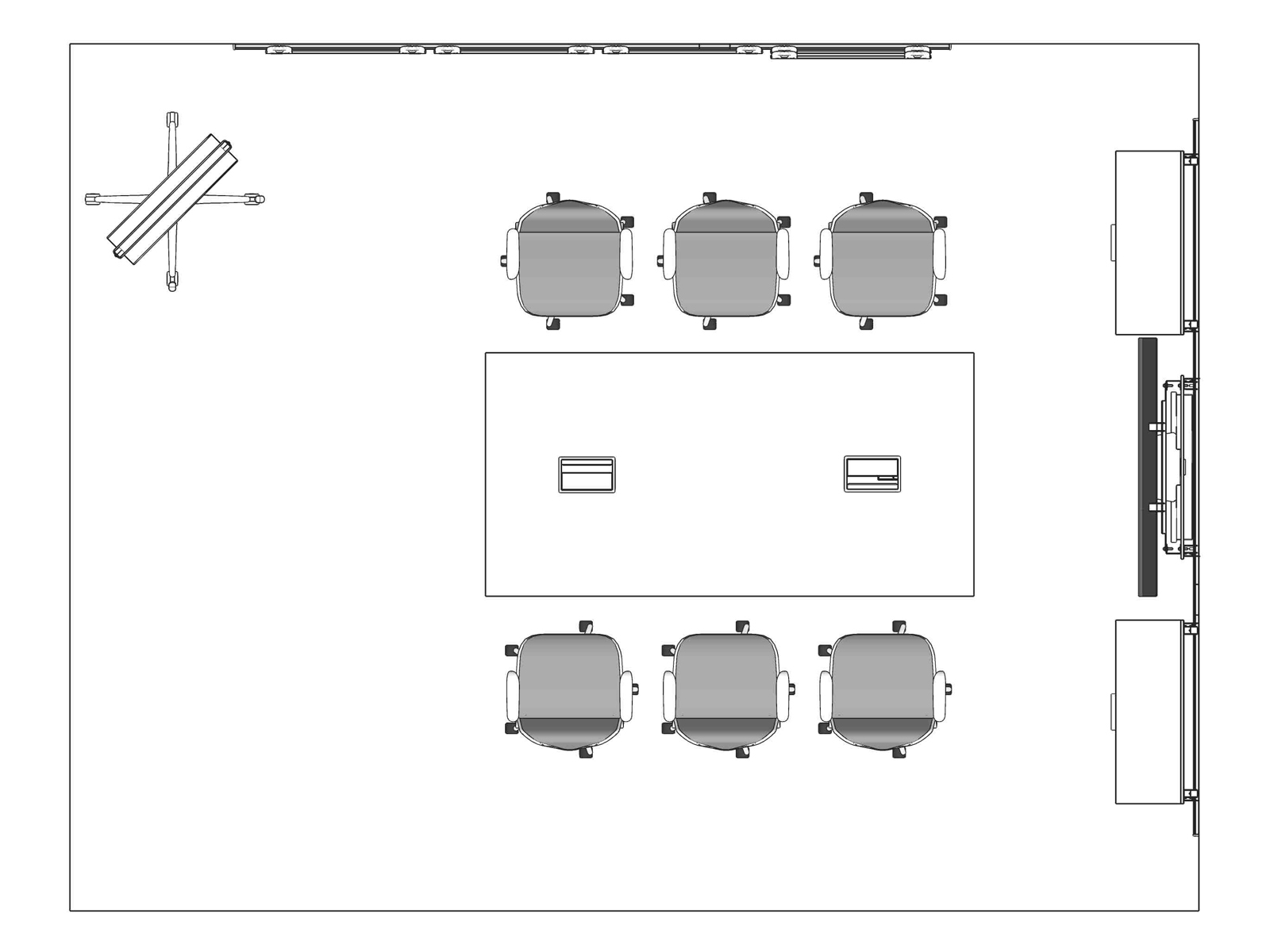 A line drawing viewed from above - Meeting Space 013