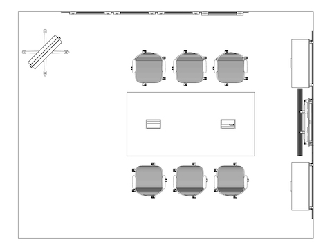 A line drawing viewed from above - Meeting Space 013