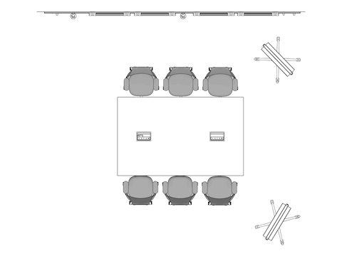 A line drawing viewed from above - Meeting Space 017