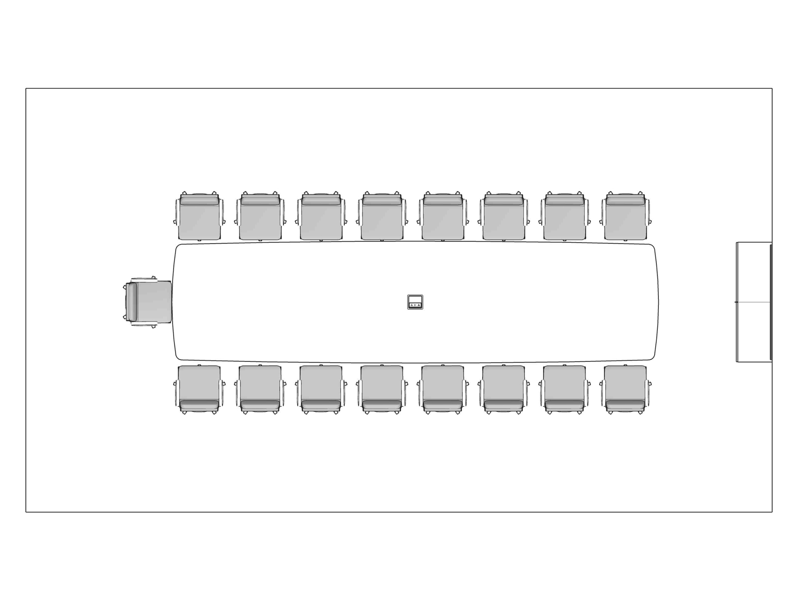 A line drawing viewed from above - Meeting Space 023