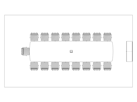 A line drawing viewed from above - Meeting Space 023