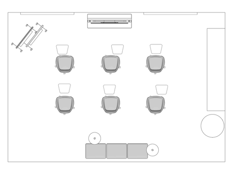 A line drawing viewed from above - Meeting Space 057 C