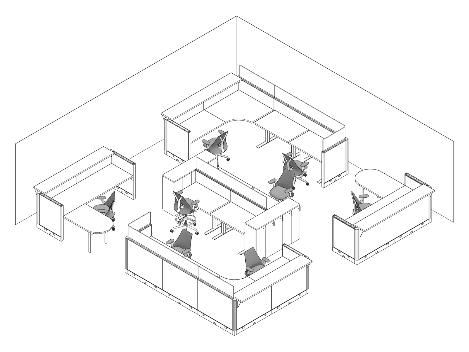 A line drawing - Nurses Station 005