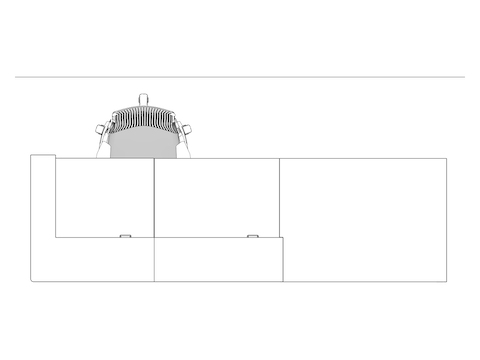 A line drawing viewed from above - Nurses Station 017