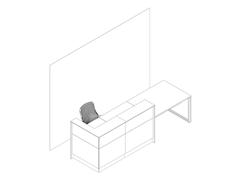 A line drawing - Nurses Station 017