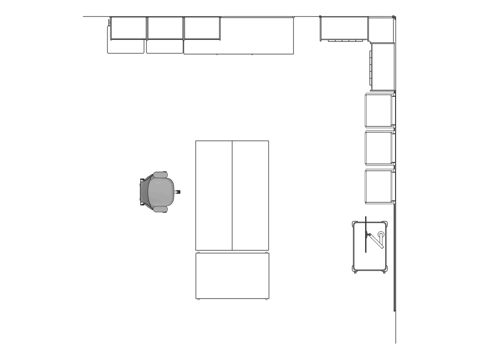 A line drawing viewed from above - Pharmacy 001