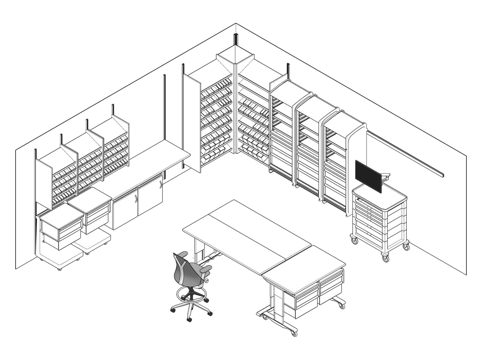 A line drawing - Pharmacy 001