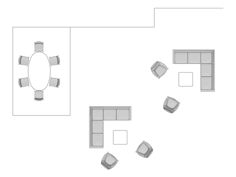 A line drawing viewed from above - Plaza 017