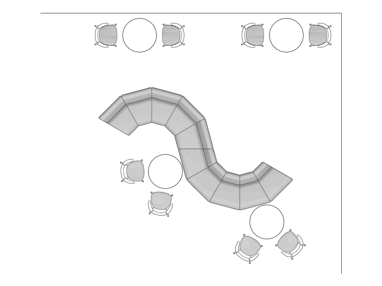 A line drawing viewed from above - Plaza 018