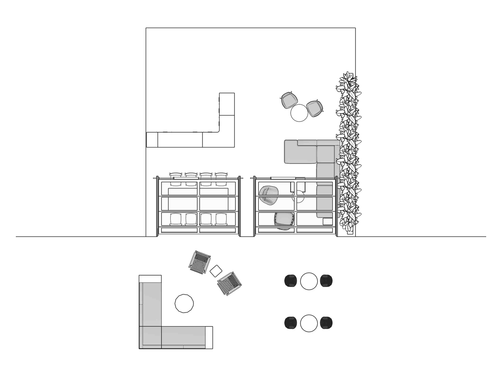 A line drawing viewed from above - Plaza 036