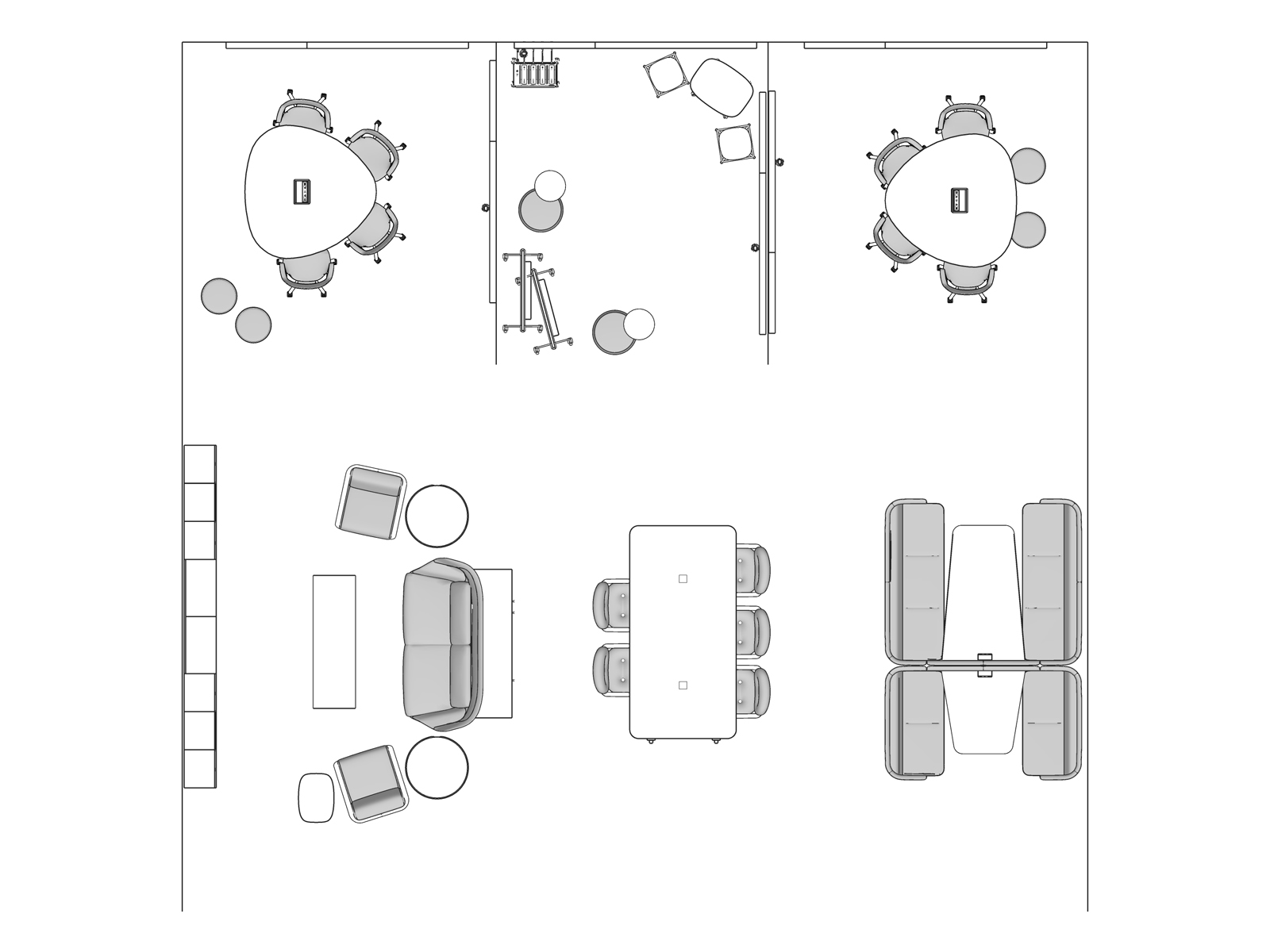 A line drawing viewed from above - Student Lounge 001