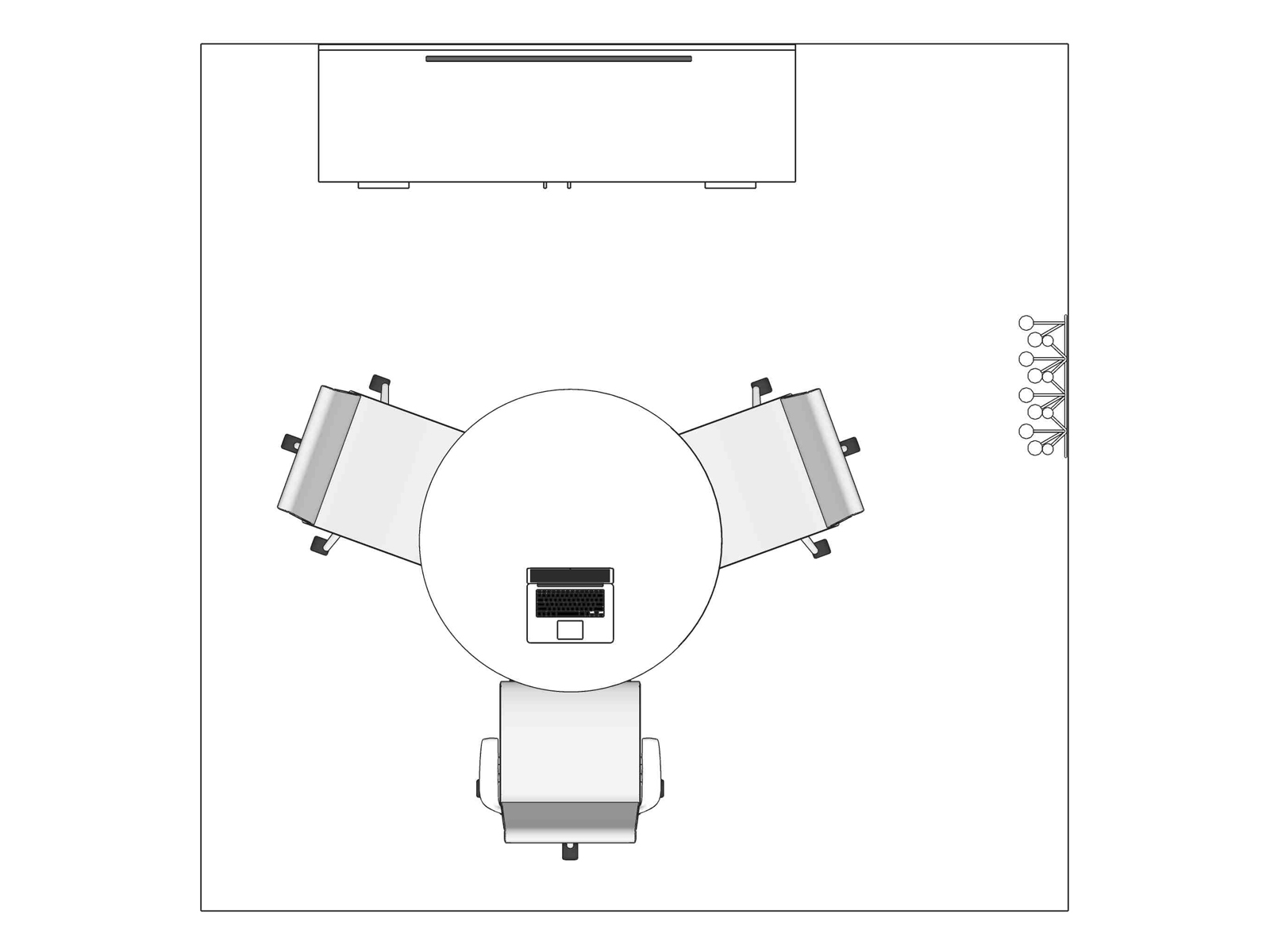 A line drawing viewed from above - Telemedicine 008