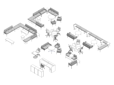 A line drawing viewed from above - Waiting Room 001