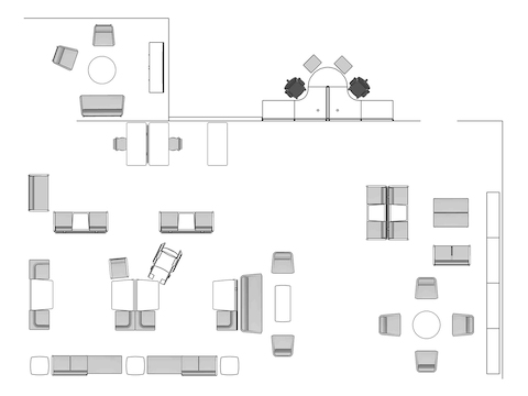 A line drawing viewed from above - Waiting Room 002