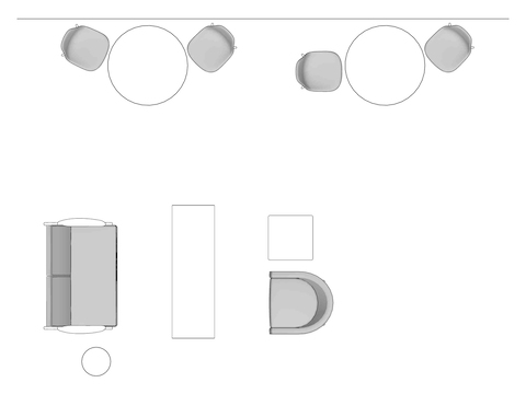 A line drawing viewed from above - Waiting Room 003
