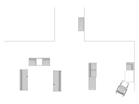 A line drawing viewed from above - Waiting Room 006