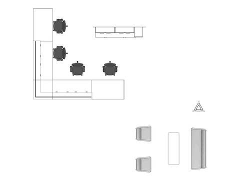 A line drawing viewed from above - Waiting Room 008