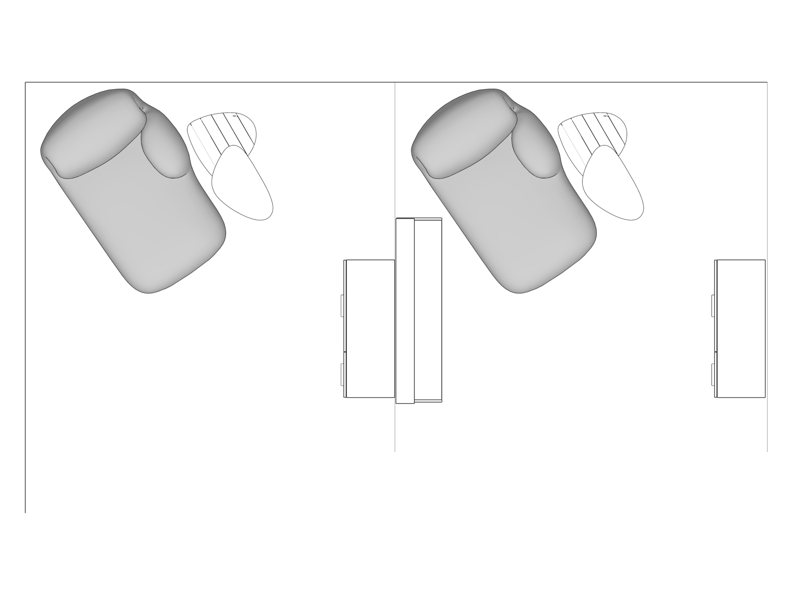 A line drawing viewed from above - Wellness 009