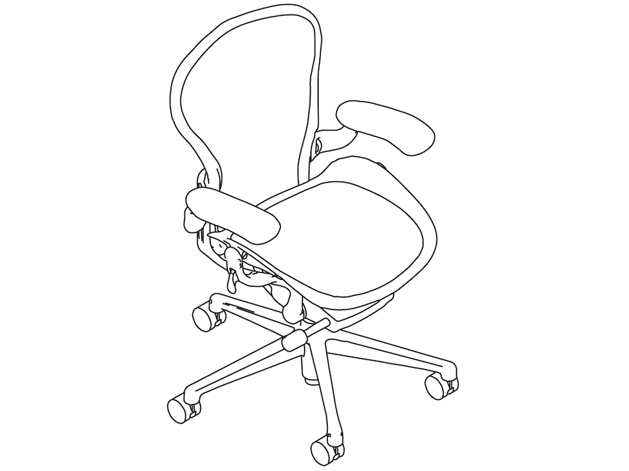 A line drawing - Aeron Chair–A Size–Fully Adjustable Arms