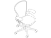 A line drawing - Aeron Chair–B Size–Fixed Arms