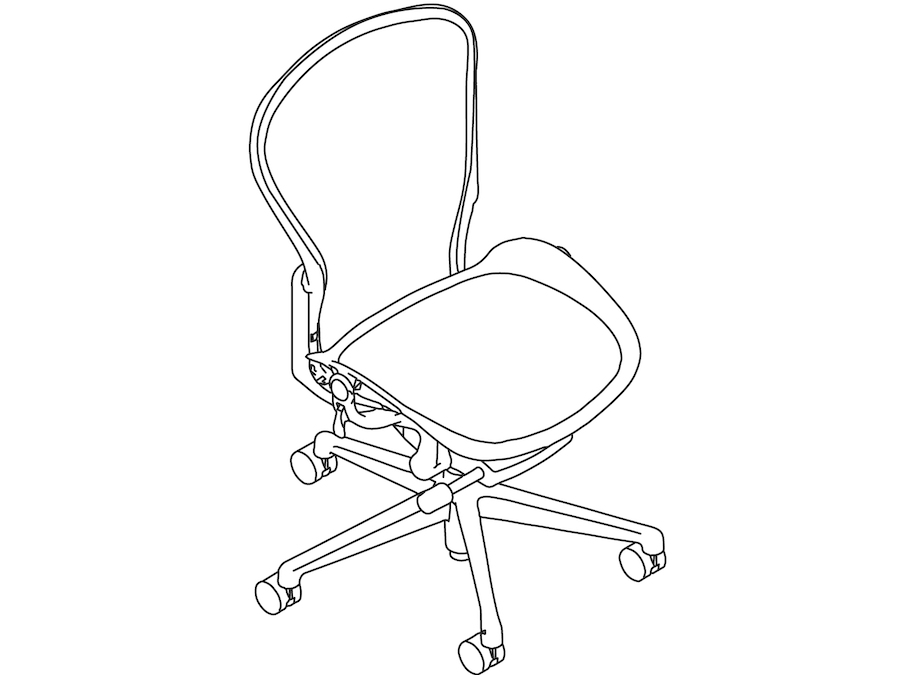 A line drawing - Aeron Chair–C Size–Armless