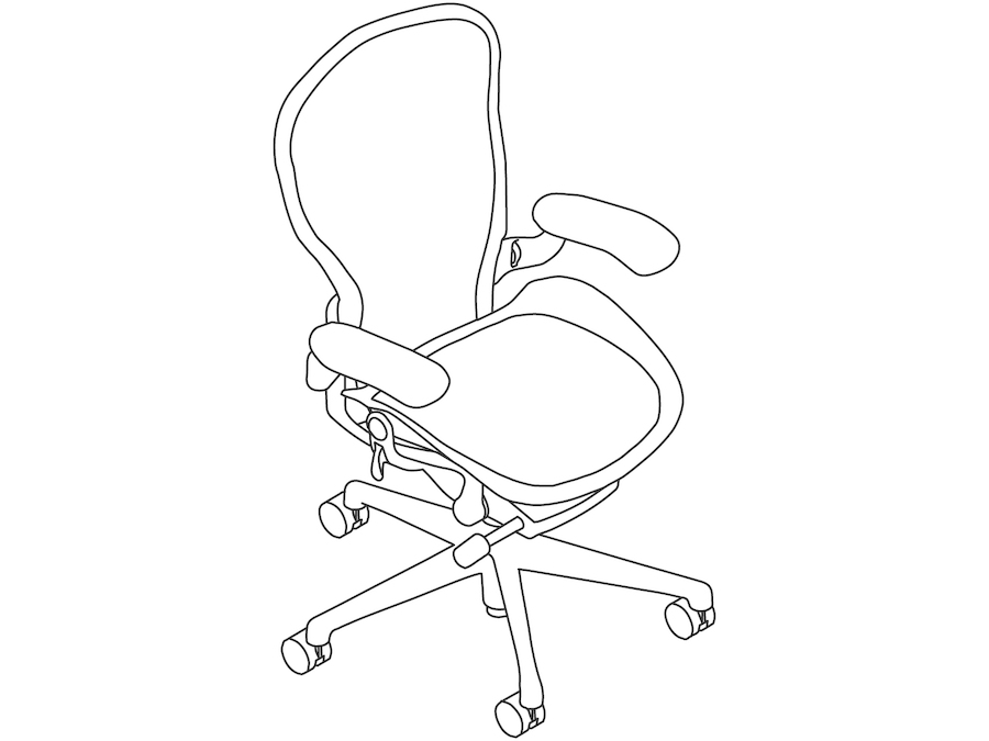 A line drawing - Aeron Chair–C Size–Height Adjustable Arms
