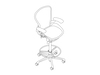 A line drawing - Aeron ESD Stool – Fixed Arms