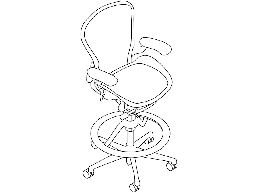 A line drawing - Aeron Stool–Low
