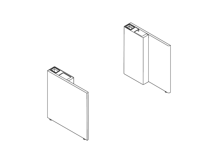 A line drawing - Ambit Shroud–Renew Sit-to-Stand Tables