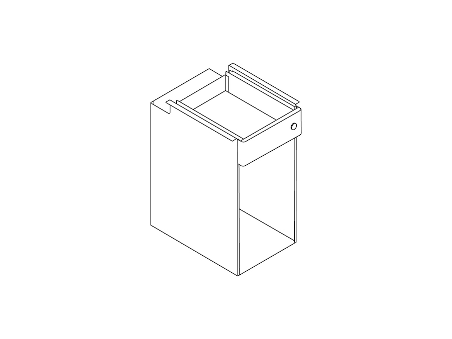 A line drawing - Ambit Large Suspended Storage–Open