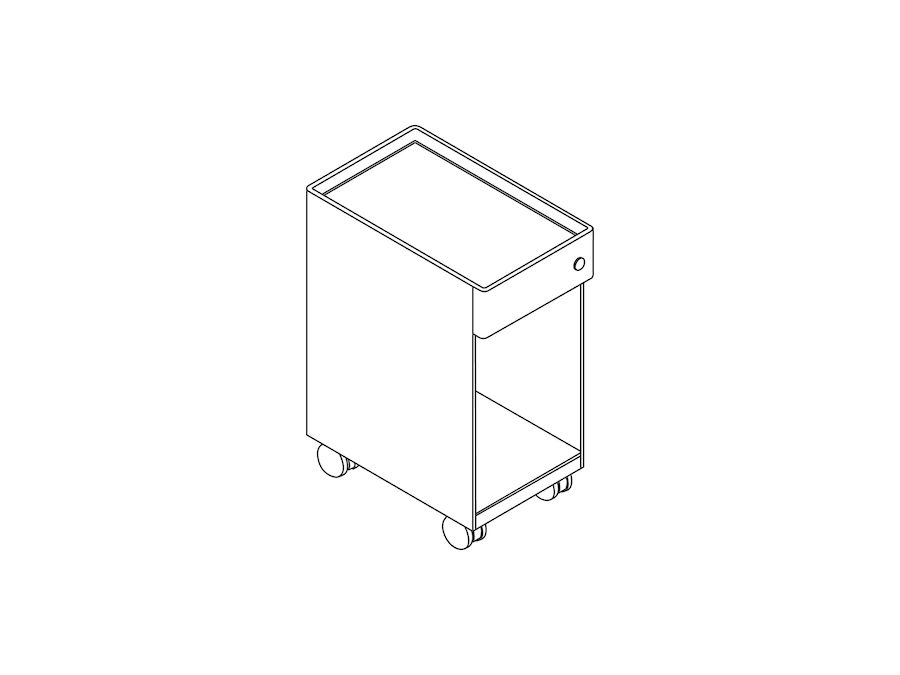 Um desenho de linha - Gaveteiro Ambit – Aberto