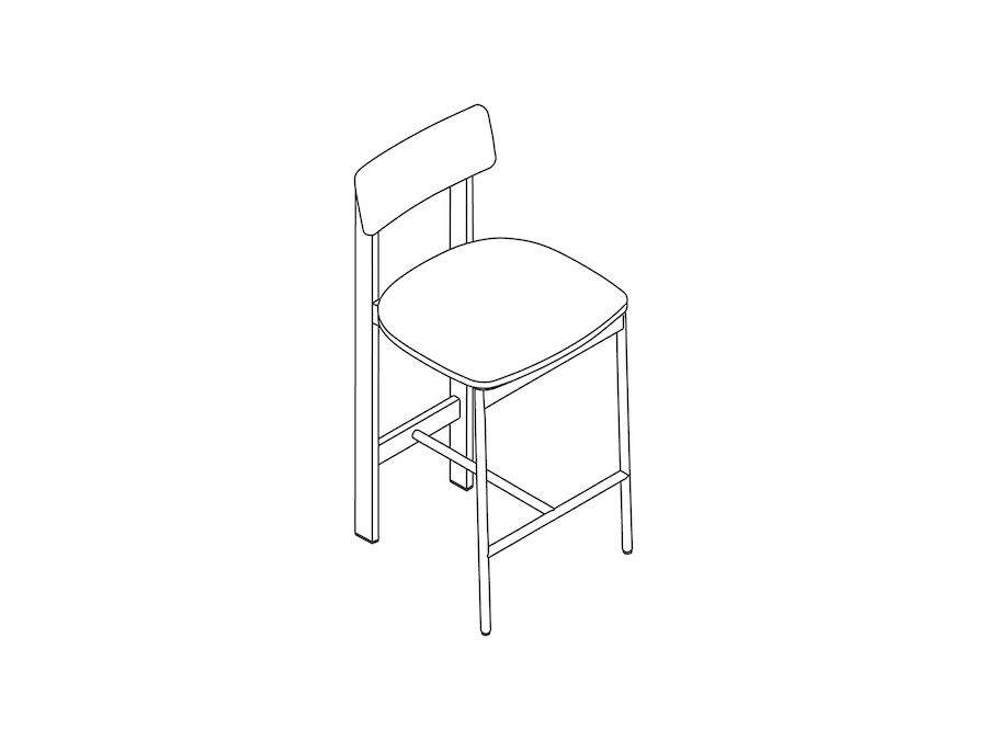 A line drawing - Betwixt Stool–Counter Height–Wood