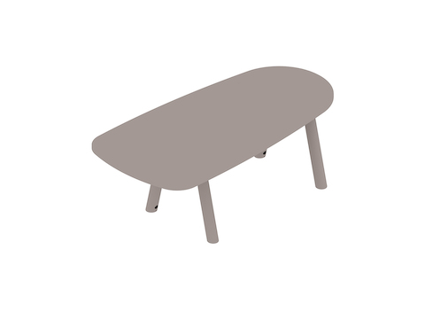Una representación genérica - Mesa Boa con forma de lágrima y altura del asiento