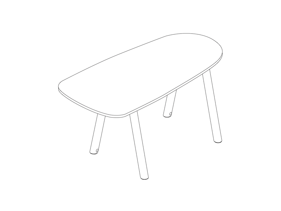 Um desenho de linha - Mesa Boa – em forma de gota – para trabalhar em pé