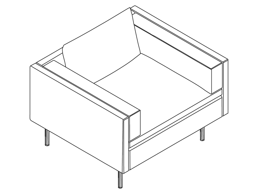 A line drawing - Bolster Club Chair