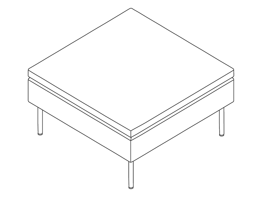 A line drawing - Bolster Ottoman