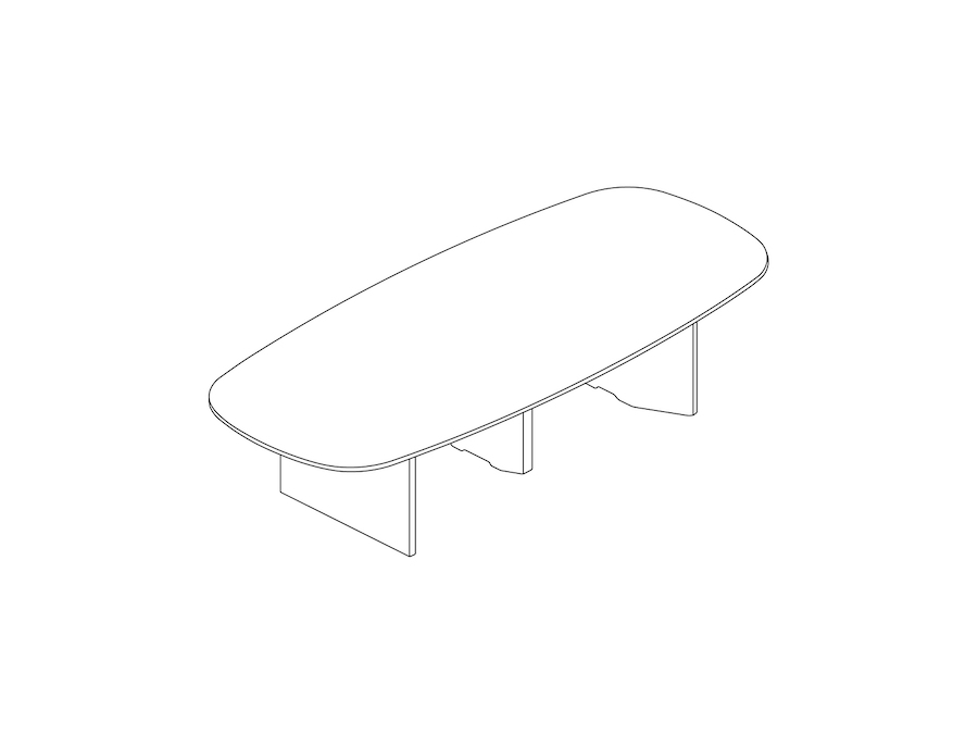 A line drawing - Byne Meeting Table–Boat Shape