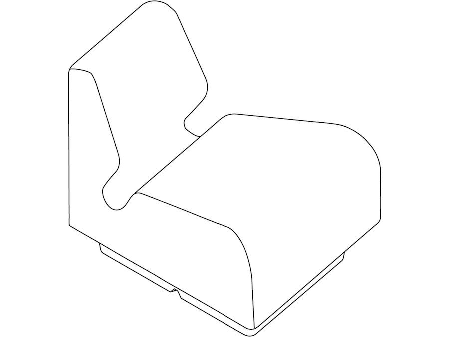 A line drawing - Chadwick Modular Seating–Outside Wedge–22.5 Degree