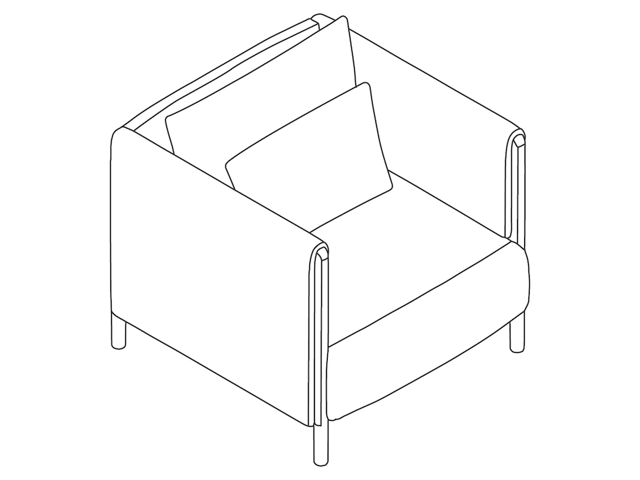 A line drawing - ColourForm Club Chair