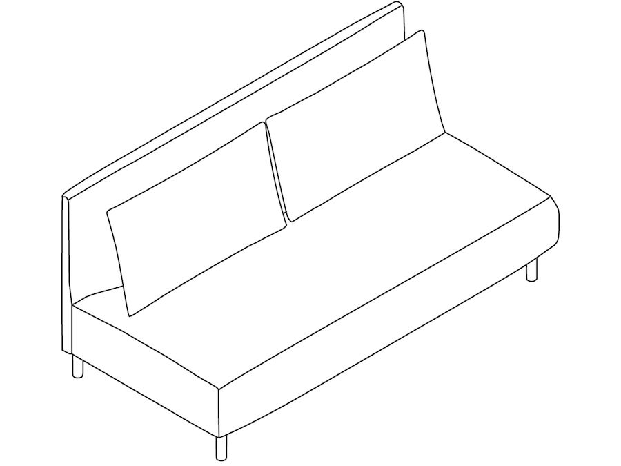 A line drawing - ColourForm Sofa–2 Seat–Armless